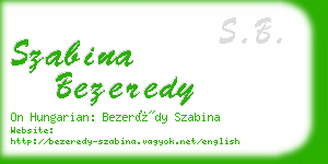 szabina bezeredy business card